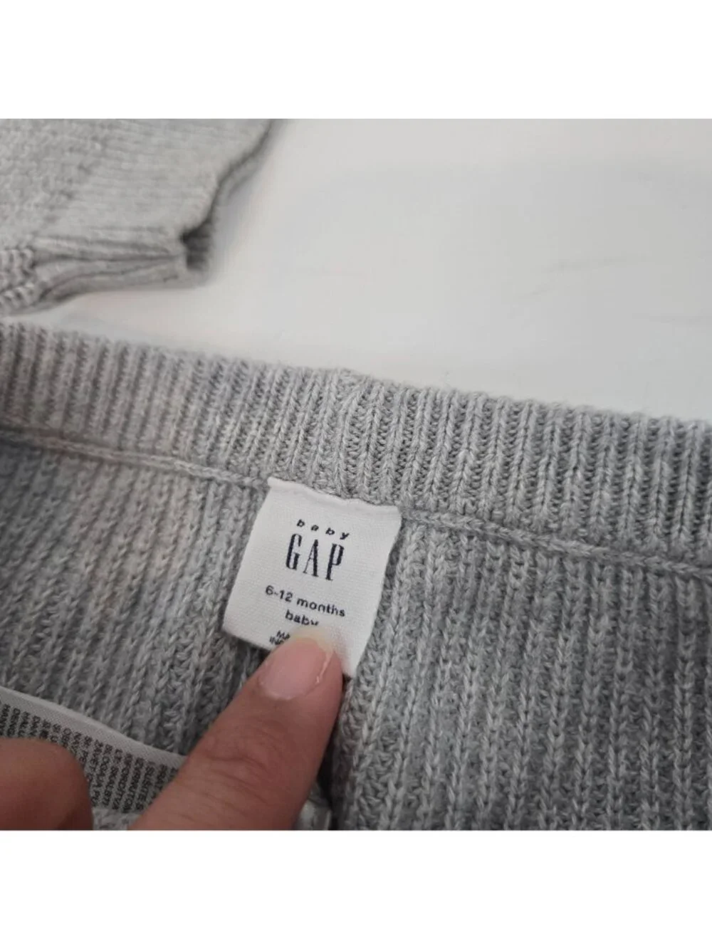 Baby Gap Ribbed Sweater Set Gray Knit Pants 2 Piece Fall Baby Size 6-12 Months